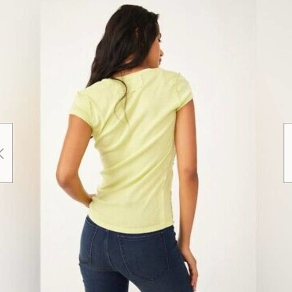 Free People NWT Women’s We the Free Always Yours Tee Size Extra Small in Neon - Picture 4 of 11